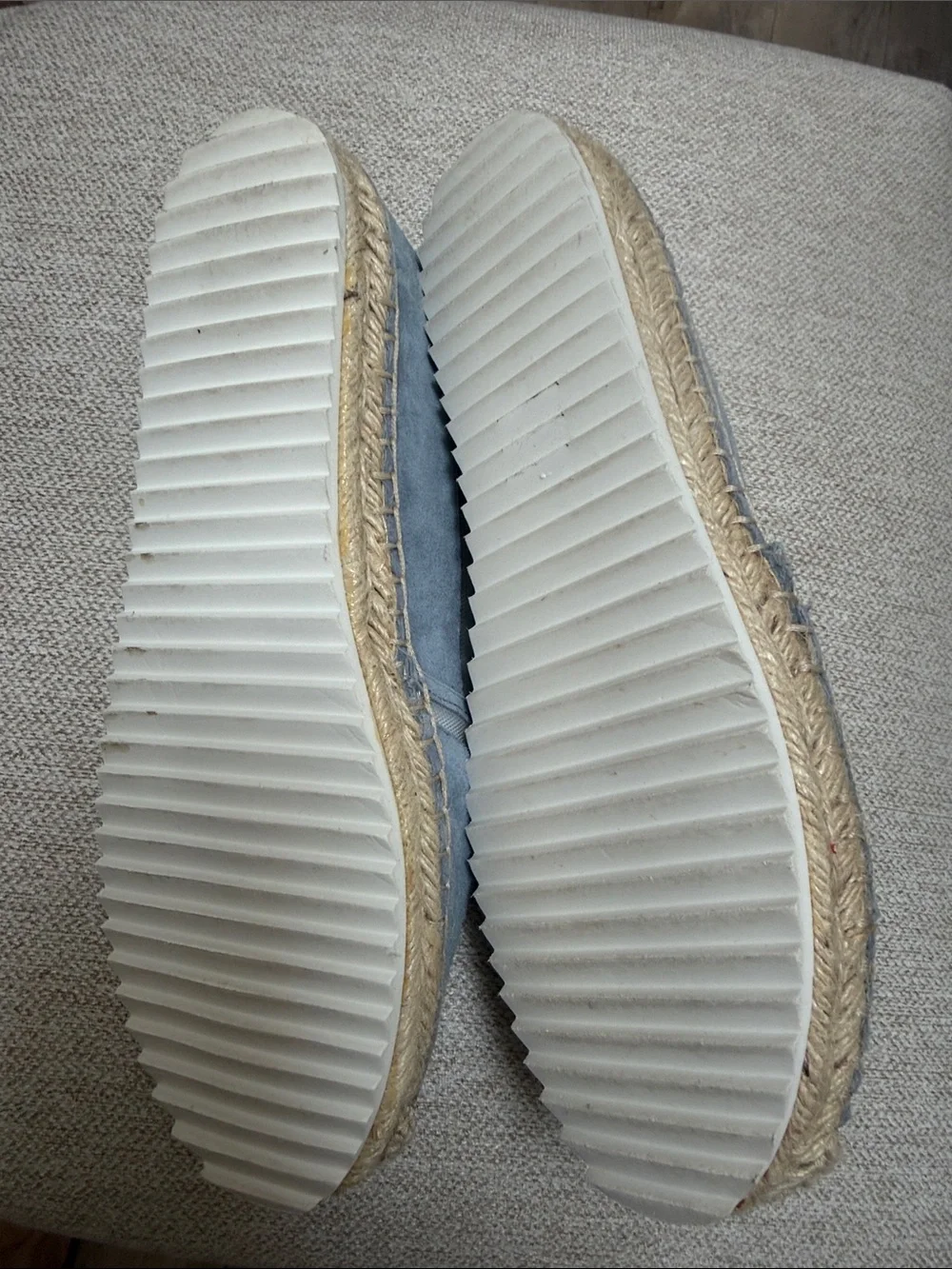 Karl Lagerfeld Blue Suede Espadrille Flats